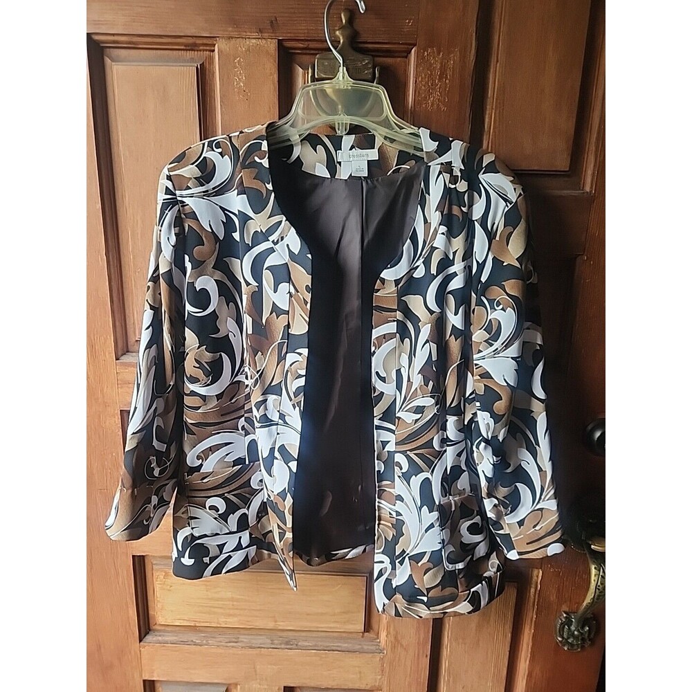 Dress barn Blazer Floral Leaf Print Size L